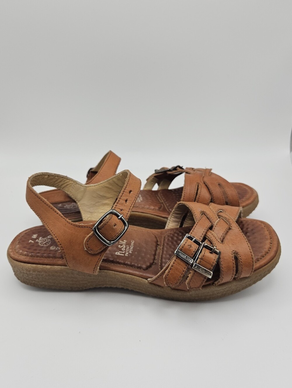 vintage Famolare PLOSIVE brown leather buckle sandals size 7